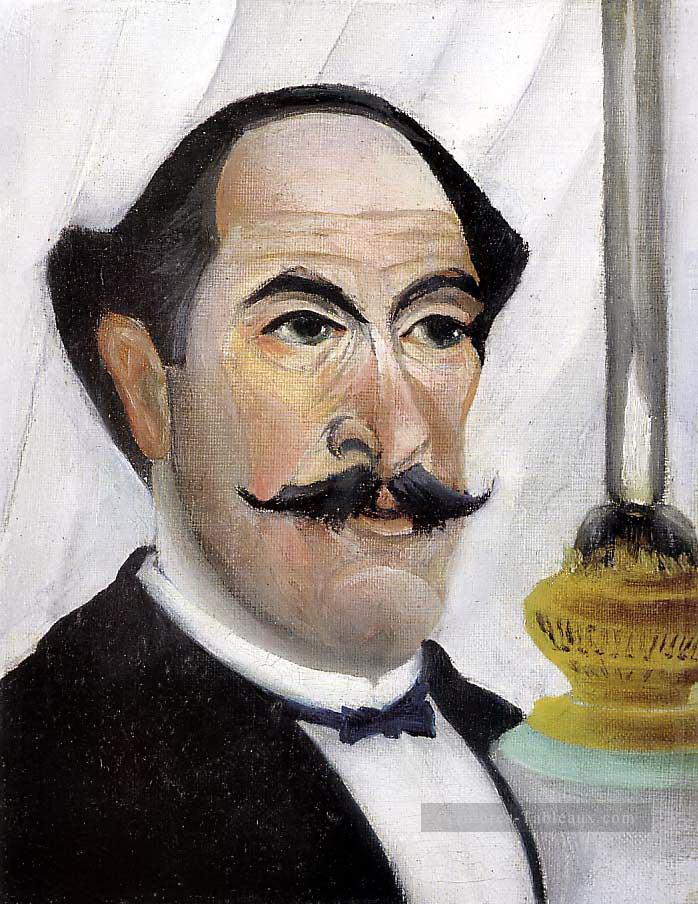 Autoportrait de l’artiste avec une lampe Henri Rousseau post impressionnisme Naive primitivisme Peintures à l'huile
